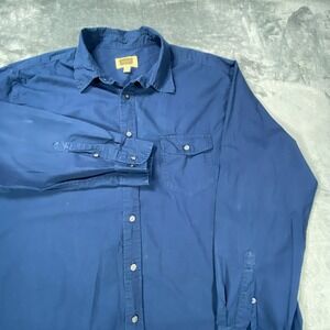 Foundry Shirt Mens 2XLT Blue Long Sleeve Button Down 100% Cotton Ranch Workwear